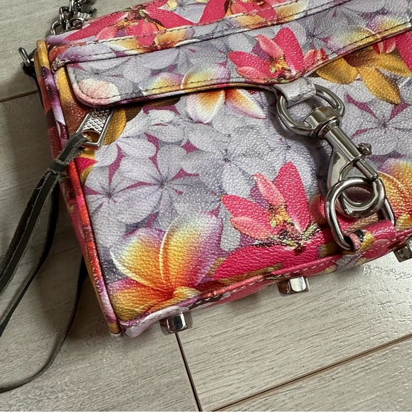 Rebecca Minkoff floral cross body bag on chain and leather - Picture 16 of 17